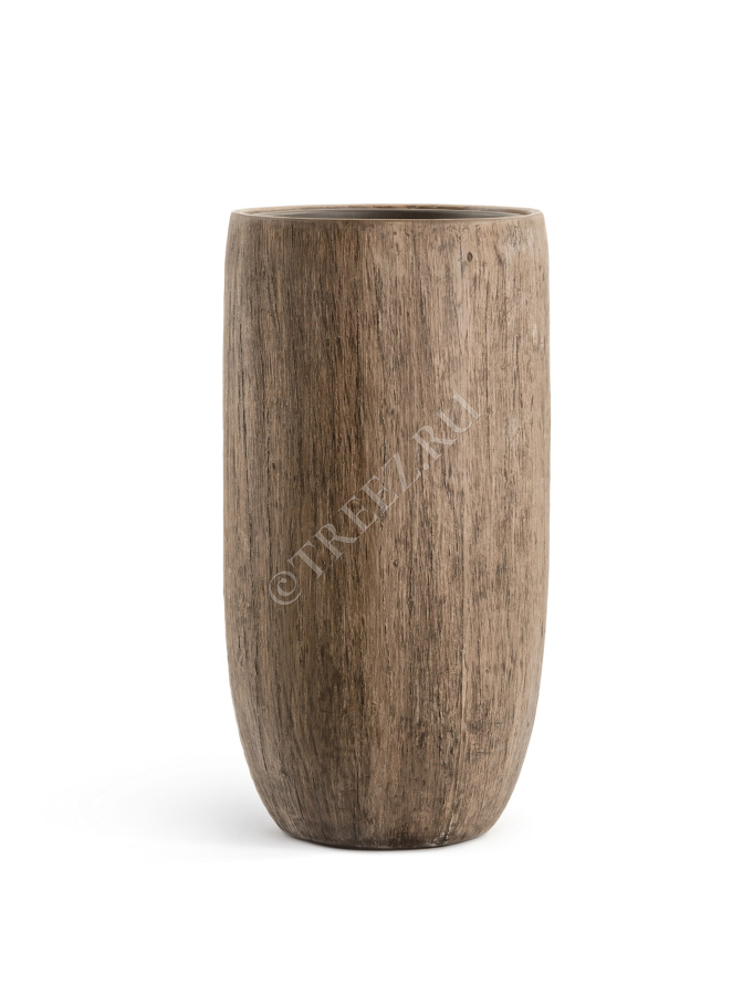 Кашпо TREEZ Effectory - серия Wood - Высокий округлый конус - Светлый дуб
