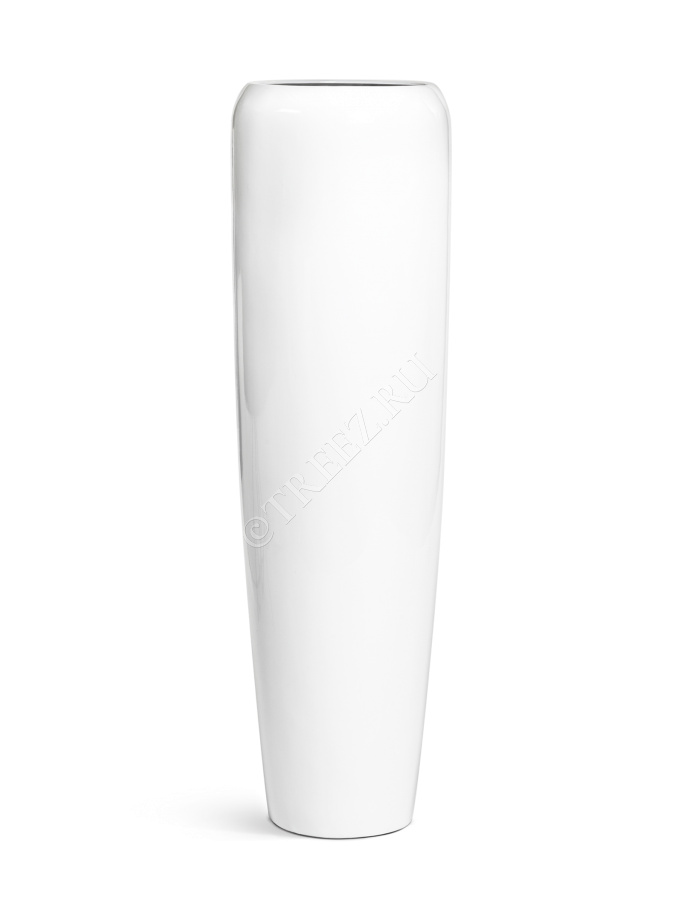 Кашпо TREEZ Effectory - серия Gloss - Высокий конус Design - Белый глянцевый лак